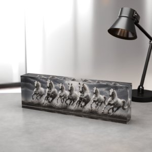 Seven Running Horses B&W Vastu Showpiece