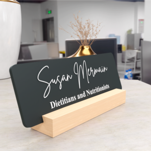 Customized Acrylic Desk Name Plate Black Matt