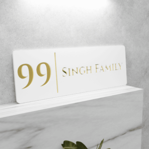 Custom 6 MM Premium Acrylic Door Name Plate 3D Gold letters