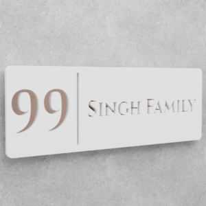 Custom 6 MM Premium Acrylic Door Name Plate 3D Rose Gold letters