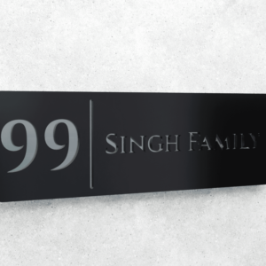 Custom 6 MM Acrylic Door Name Plate 3D Silver letters