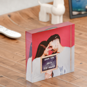 Customized Photo Print Acrylic Block Frame, Size 6 X 6 X 1.25 Inches