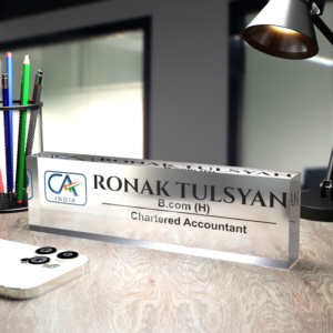 Frosted Nameplate for Chartered Accountant