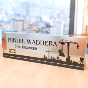Premium Frosted Nameplate for Civil Engineer