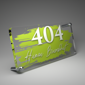 Grass Green Brush Effect House Nameplate
