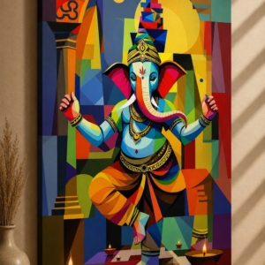 Shree Ganesh Premium Canvas Wall Art UV Effect