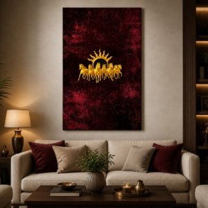 Seven Horses Premium Canvas Print Wall Art with UV Effect