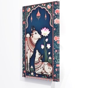 Traditional Pichwai Cow UV Effect Canvas Print Wall Art