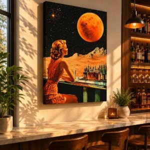 Modern Aesthetic Canvas Wall Art Print Cafe Decor