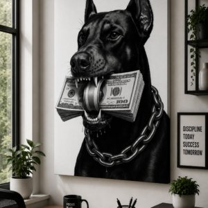Modern Pop Art Dog Canvas Wall Print with UV Effect