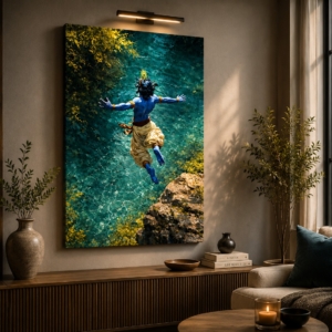 Shree Krishna Beautiful UV Effect Canvas Wall Art