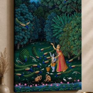 Shree Krishna Canvas Glossy Effect Print Wall Art