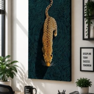 Luxury Cheetah Glossy UV Effect Canvas Print Wall Art