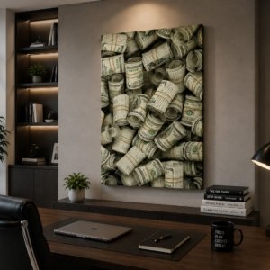 Modern Money Aesthetic Wall Art UV Spot Canvas Print