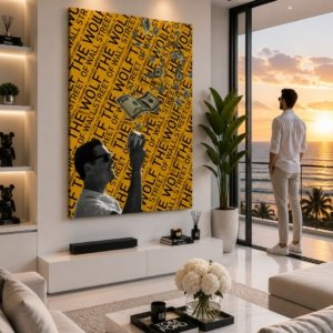 The Wolf of Wall Street Money Lifestyle Canvas Print Wall Art
