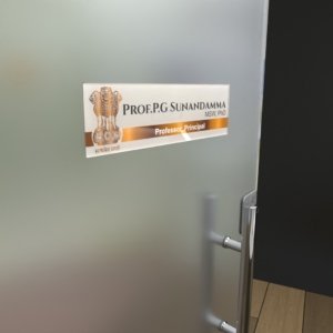 Acrylic Cabin Door Name Plate with Adhesive for Indian Government 12 x 4 Inch