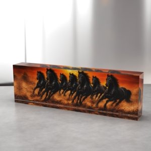 Black 7 Running Horses Premium Vastu Decor