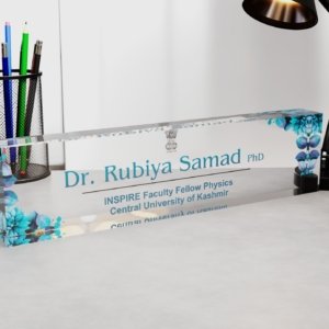 Floral Design Acrylic Nameplate for Boss & Colleagues
