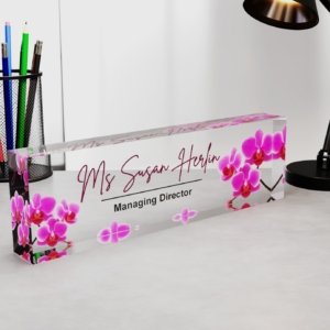 Floral Executive Desk Name Plate for Boss & Colleague