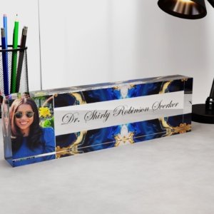 Personalized Acrylic Desk Name Plate with Photo