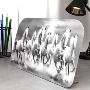 White 7 Running Horses | Vastu Decor
