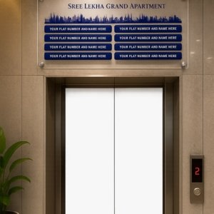 Custom Apartment Flat Name Plate Directory | 8mm Acrylic