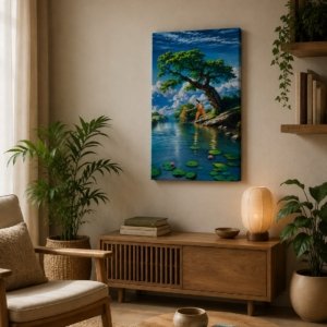 Lord Ram and Sita Mata Design Canvas Print Wall Art